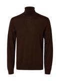 SLMTRAY LS KNIT MERINO ROLL NECK NOOS demitasse