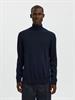 SLMTRAY LS KNIT MERINO ROLL NECK NOOS navy blazer
