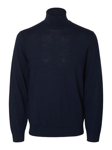 SLMTRAY LS KNIT MERINO ROLL NECK NOOS navy blazer