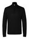 SLMTRAY LS KNIT REG MERINO HALF ZIP NOOS black
