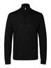 SLMTRAY LS KNIT REG MERINO HALF ZIP NOOS black