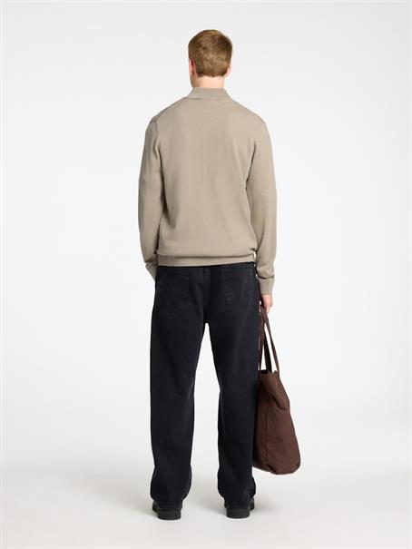 SLMTRAY LS KNIT REG MERINO HALF ZIP NOOS kelp