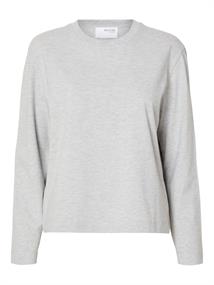 SLWESSENTIAL LS BOXY TEE NOOS light grey melange