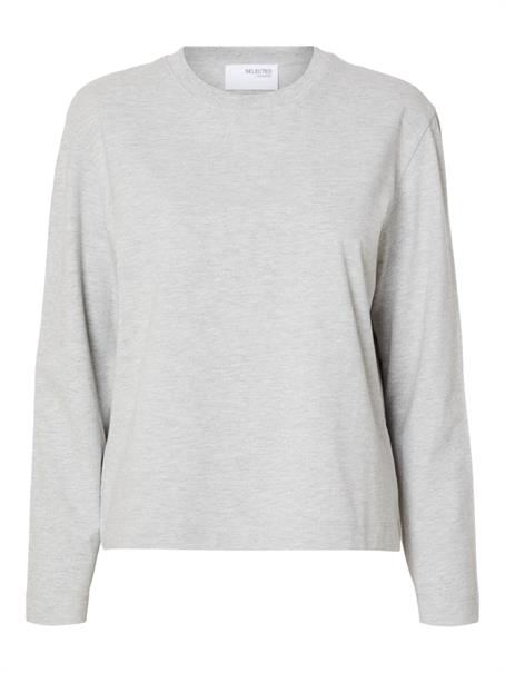 SLWESSENTIAL LS BOXY TEE NOOS light grey melange