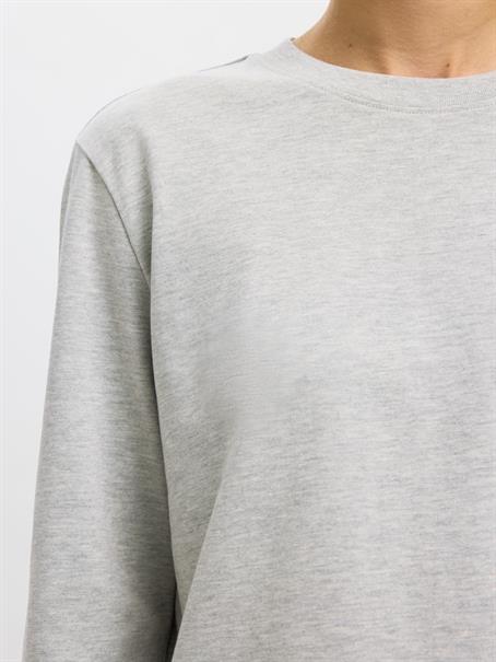 SLWESSENTIAL LS BOXY TEE NOOS light grey melange