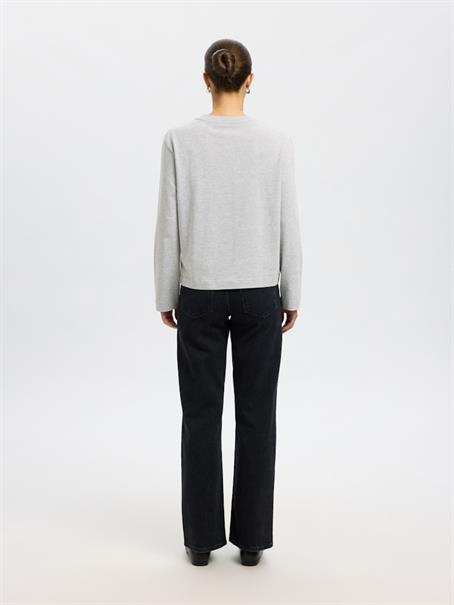SLWESSENTIAL LS BOXY TEE NOOS light grey melange