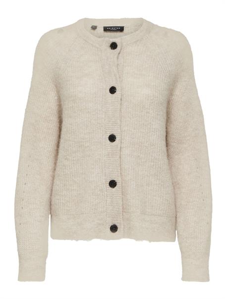 SLWLULU LS KNIT SHORT CARDIGAN NOOS birch