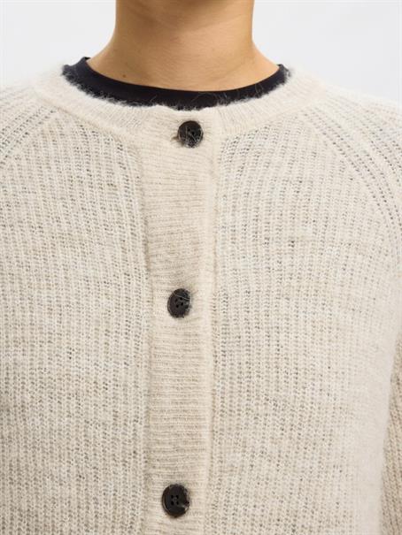SLWLULU LS KNIT SHORT CARDIGAN NOOS birch