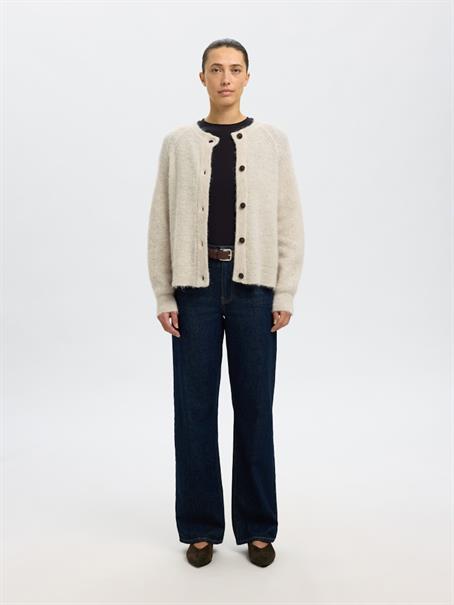 SLWLULU LS KNIT SHORT CARDIGAN NOOS birch