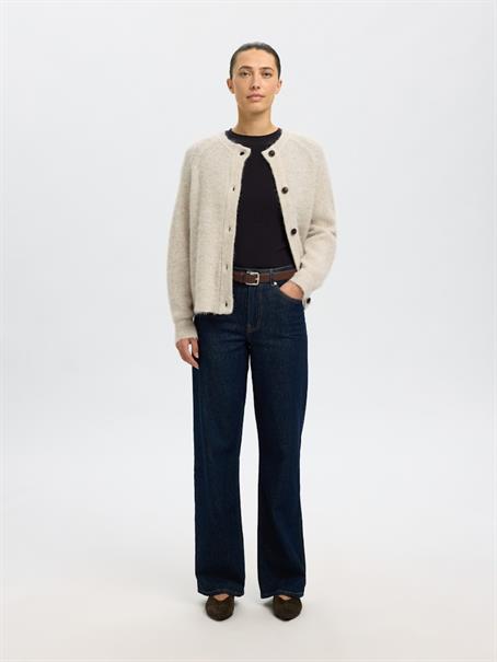 SLWLULU LS KNIT SHORT CARDIGAN NOOS birch
