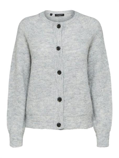 SLWLULU LS KNIT SHORT CARDIGAN NOOS light grey melange