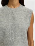 SLWLULU SL BUTTON O-NECK VEST NOOS light grey melange