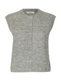 SLWLULU SL BUTTON O-NECK VEST NOOS light grey melange