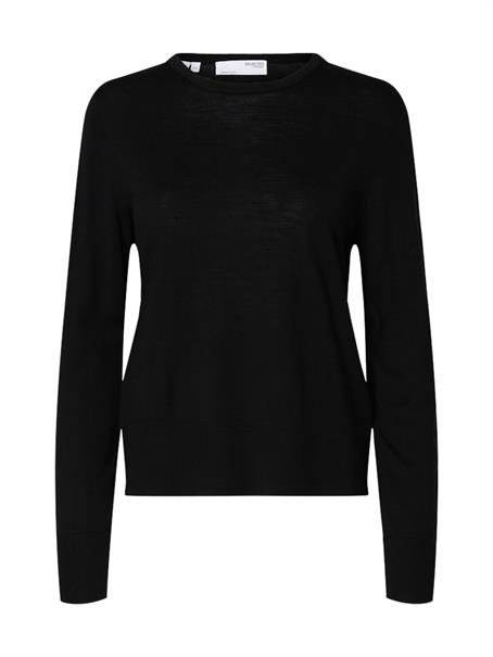 SLWTHEA LS KNIT MERINO O-NECK NOOS black