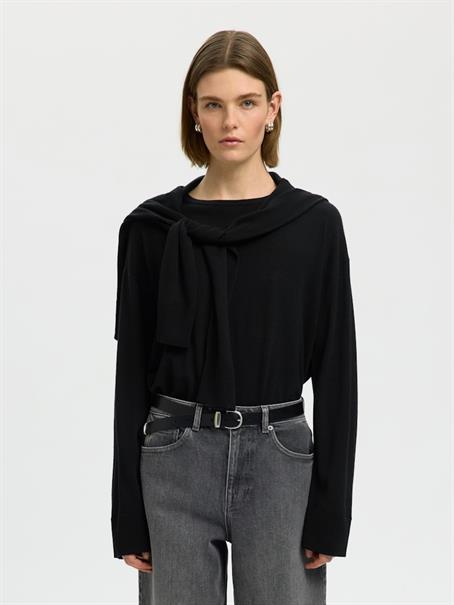 SLWTHEA LS KNIT MERINO O-NECK NOOS black