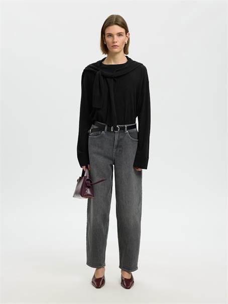 SLWTHEA LS KNIT MERINO O-NECK NOOS black