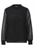 Smok-Detail Chiffon-Bluse black
