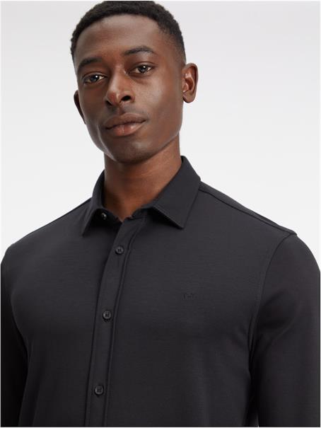 SMOOTH COTTON POCKET SLIM SHIRT ck black