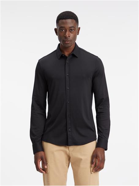 SMOOTH COTTON POCKET SLIM SHIRT ck black