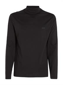 SMOOTH COTTON ROLL NECK ck black