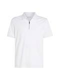 SMOOTH COTTON WELT ZIP POLO bright white