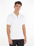 SMOOTH COTTON WELT ZIP POLO bright white