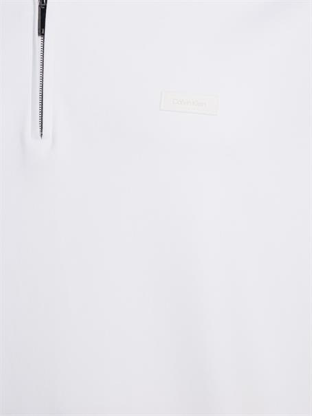 SMOOTH COTTON WELT ZIP POLO bright white