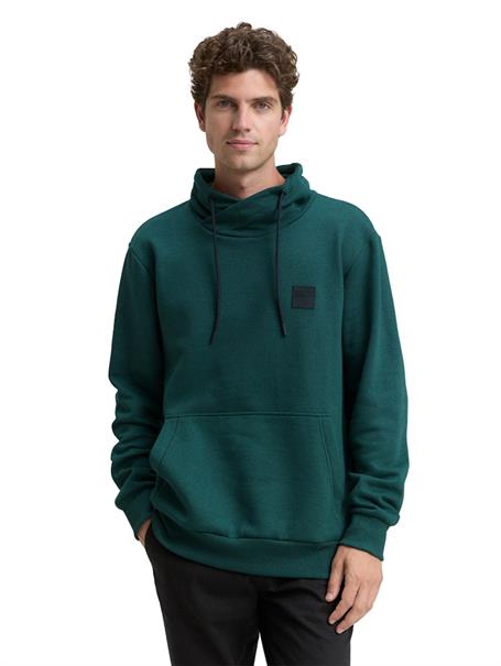 Snood Sweatshirt in Melange-Optik jasper green navy structure