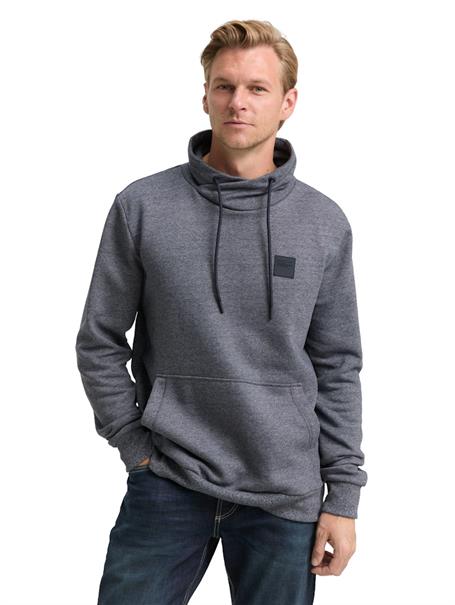 Snood Sweatshirt in Melange-Optik navy grindle structure