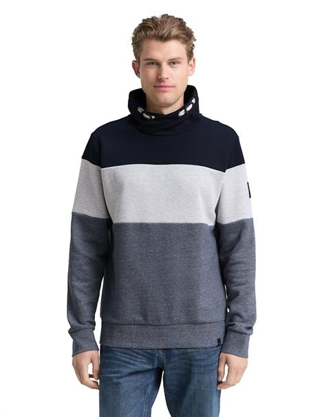 Snood Sweatshirt mit Colour Blocking navy grindle structure