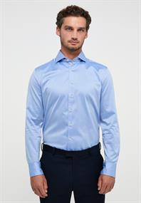 Soft Luxury Shirt Twill Langarm mittelblau