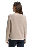 soft taupe bubble knit stripe