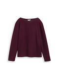 Soft-Touch Sweatshirt mit Knopf-Details dark red mélange