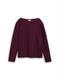 Soft-Touch Sweatshirt mit Knopf-Details dark red mélange