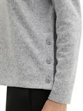 Soft-Touch Sweatshirt mit Knopf-Details medium silver grey melange