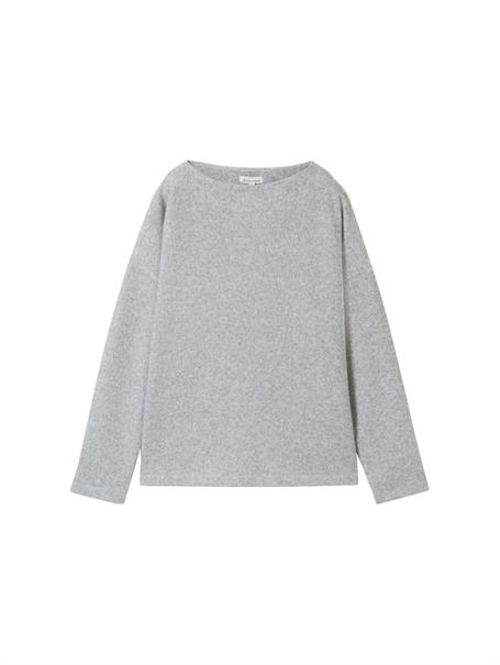 Soft-Touch Sweatshirt mit Knopf-Details medium silver grey melange