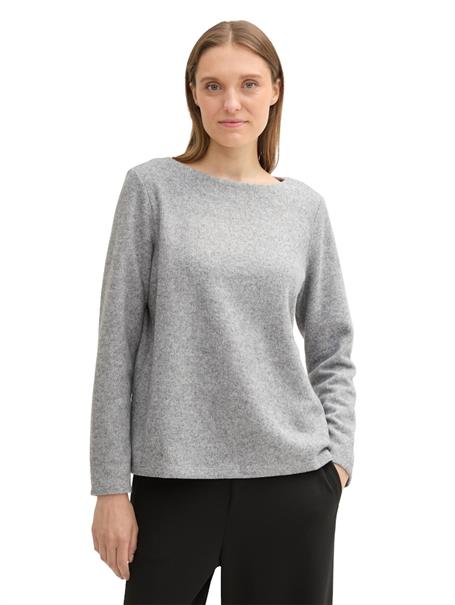 Soft-Touch Sweatshirt mit Knopf-Details medium silver grey melange