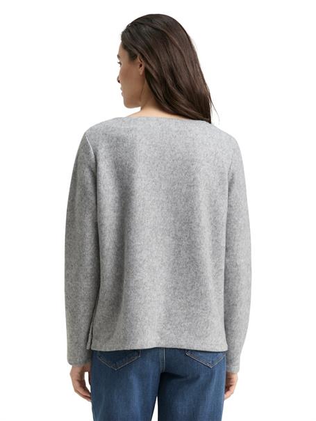 Soft-Touch Sweatshirt mit Knopf-Details medium silver grey melange