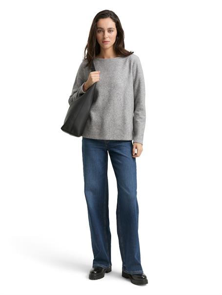 Soft-Touch Sweatshirt mit Knopf-Details medium silver grey melange