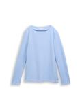 Soft-Touch Sweatshirt mit Knopf-Details mid blue melange