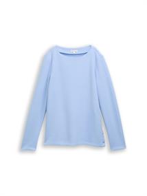 Soft-Touch Sweatshirt mit Knopf-Details mid blue melange