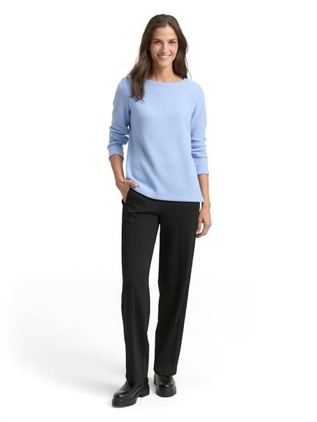 Soft-Touch Sweatshirt mit Knopf-Details mid blue melange