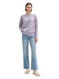 Soft-Touch Sweatshirt mit Knopf-Details soft lavender melange
