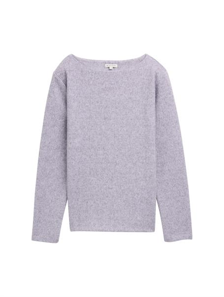 Soft-Touch Sweatshirt mit Knopf-Details soft lavender melange