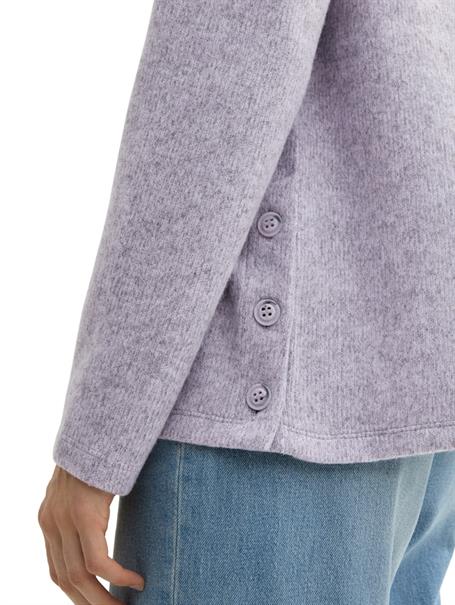 Soft-Touch Sweatshirt mit Knopf-Details soft lavender melange