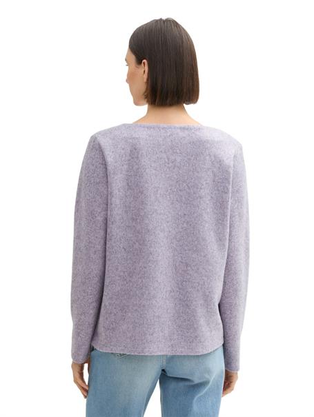 Soft-Touch Sweatshirt mit Knopf-Details soft lavender melange
