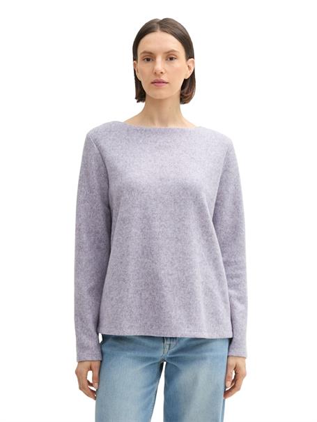 Soft-Touch Sweatshirt mit Knopf-Details soft lavender melange