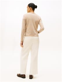 SOFT WOOL C-NK LS SWEATER safari canvas htr-ivory petal stp