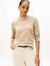 SOFT WOOL C-NK LS SWEATER safari canvas htr-ivory petal stp