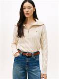 SOFT WOOL CABLE 1/2 ZIP LS SWT heather oatmilk
